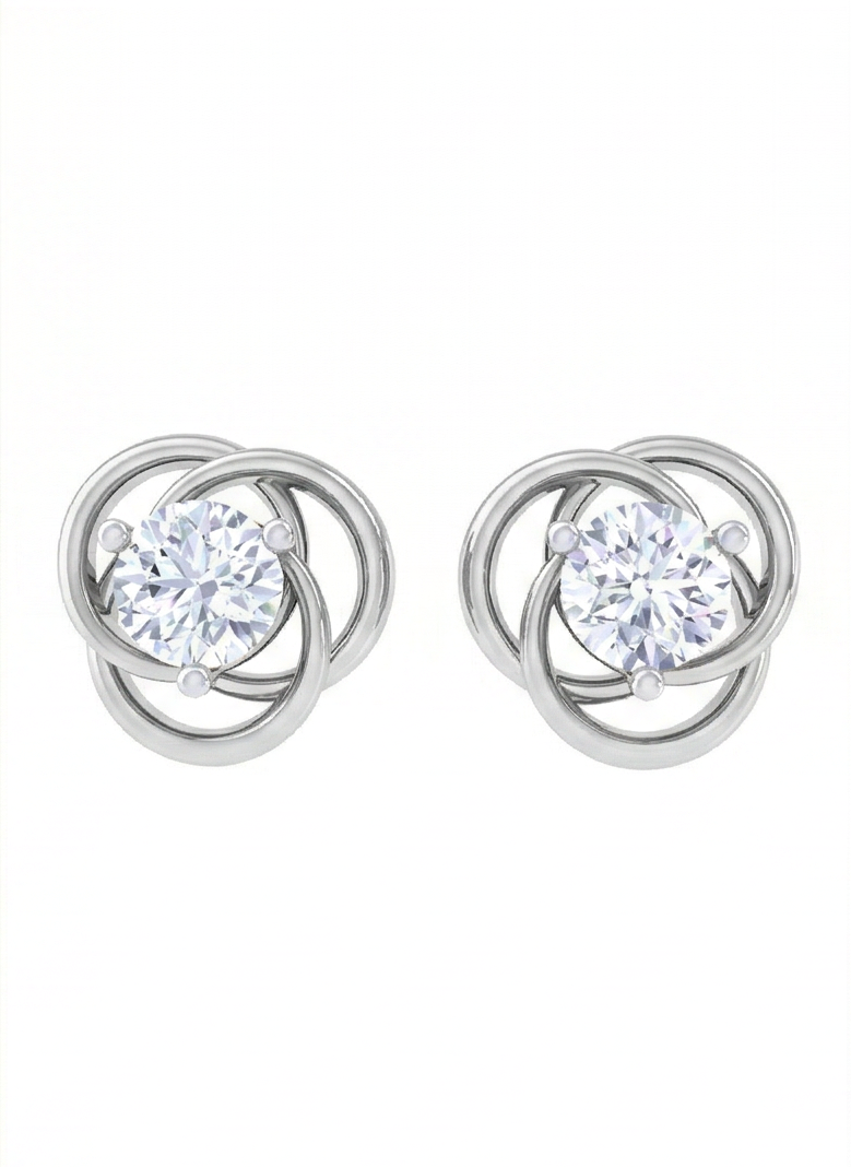 interlocking loop diamond stud earrings | sculpted prong-set open design