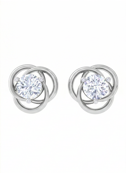 Interlocking Loop Diamond Stud Earrings | Sculpted Prong-Set Open Design