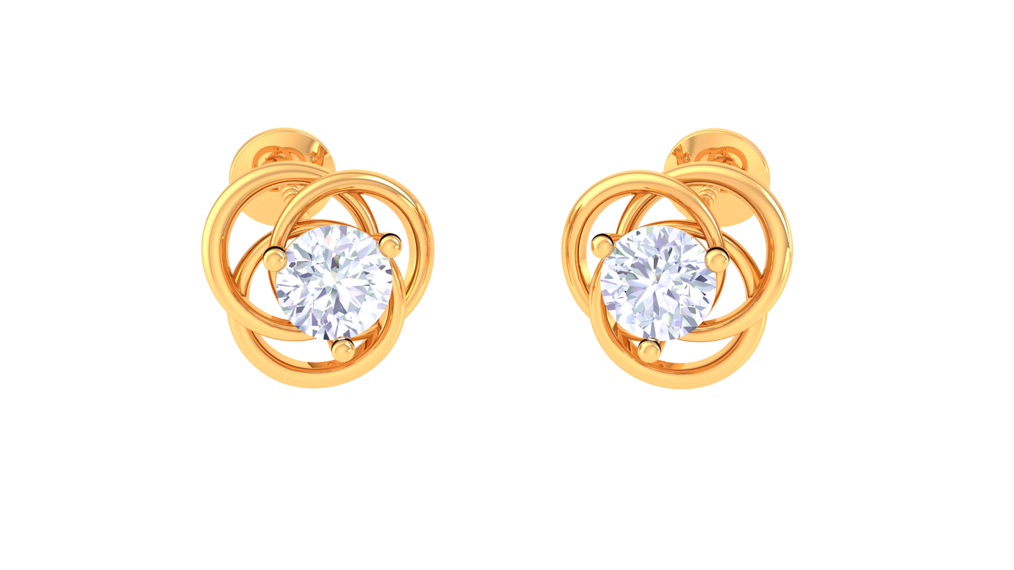interlocking loop diamond stud earrings | sculpted prong-set open design