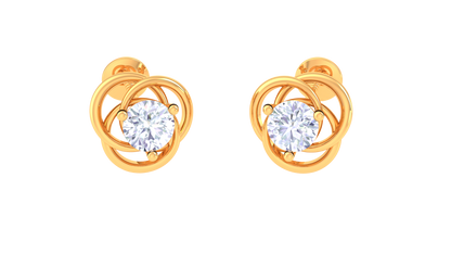 Interlocking Loop Diamond Stud Earrings | Sculpted Prong-Set Open Design