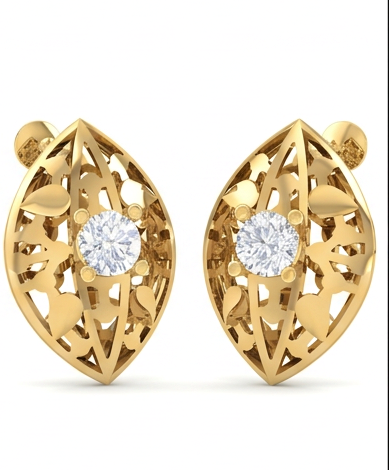 Round Brilliant Lustrous Aurora Diamond Stud Earrings | Elegant Women's Setting