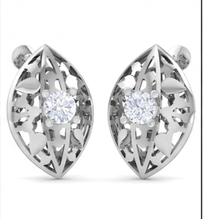 round brilliant lustrous aurora diamond stud earrings | elegant women's setting