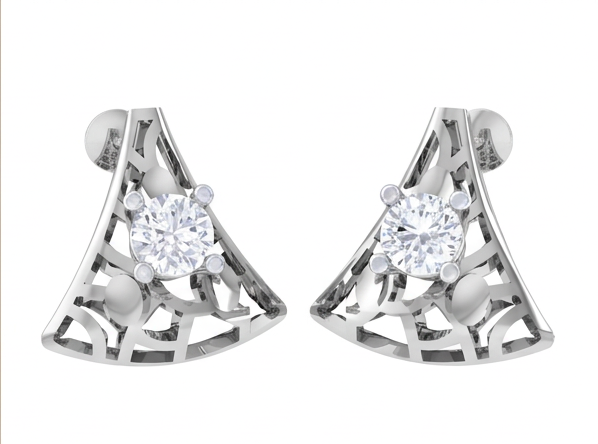 round brilliant angelic halo diamond stud earrings | elegant women's pavé setting