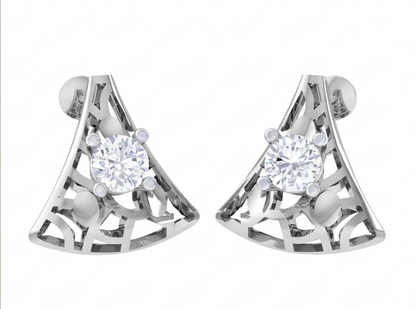 Round Brilliant Angelic Halo Diamond Stud Earrings | Elegant Women's Pavé Setting