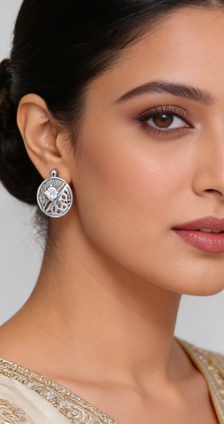 round brilliant twilight's grace double solitaire diamond studs | women's setting
