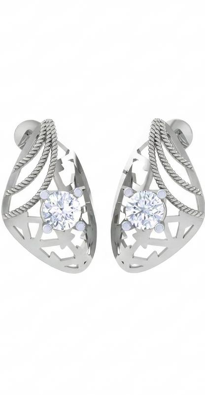 Round Brilliant Aurora Diamond Stud Earrings for Women | Aurora Borealis Inspired Setting