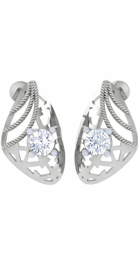 Round Brilliant Aurora Diamond Stud Earrings for Women | Aurora Borealis Inspired Setting