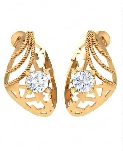 Round Brilliant Aurora Diamond Stud Earrings for Women | Aurora Borealis Inspired Setting