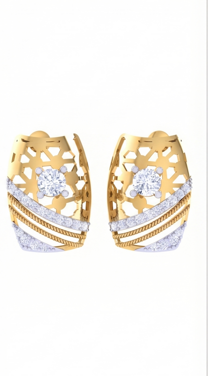 Round Brilliant Dazzling Diamond Stud Earrings for Women | Exquisite Elegant Setting
