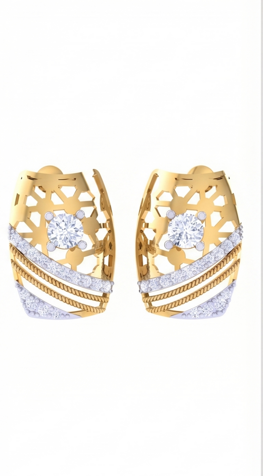 Round Brilliant Dazzling Diamond Stud Earrings for Women | Exquisite Elegant Setting