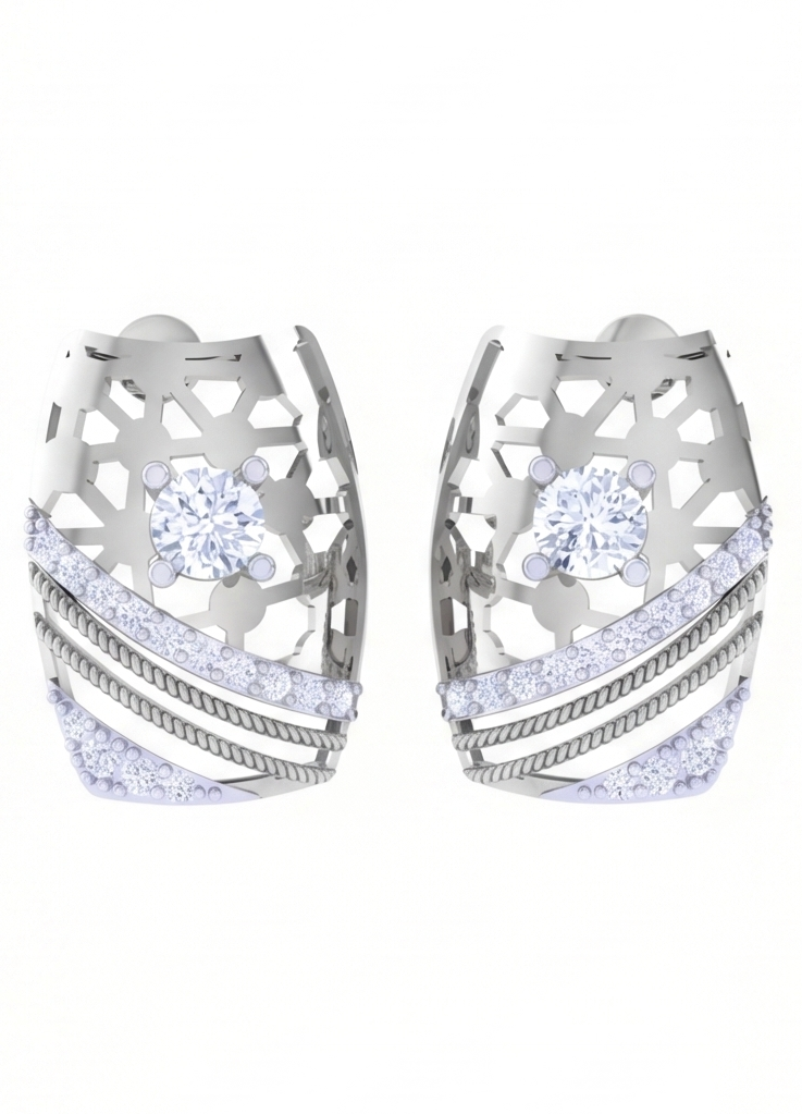 round brilliant dazzling diamond stud earrings for women | exquisite elegant setting