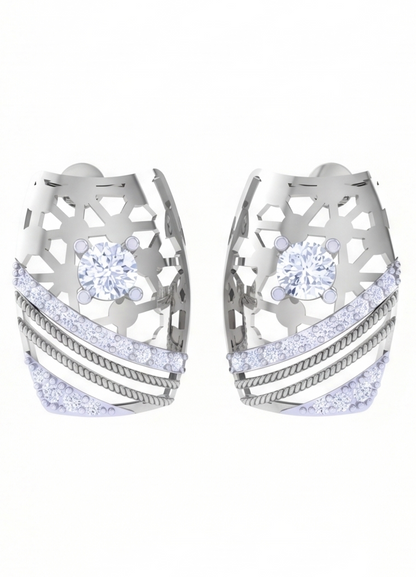 Round Brilliant Dazzling Diamond Stud Earrings for Women | Exquisite Elegant Setting