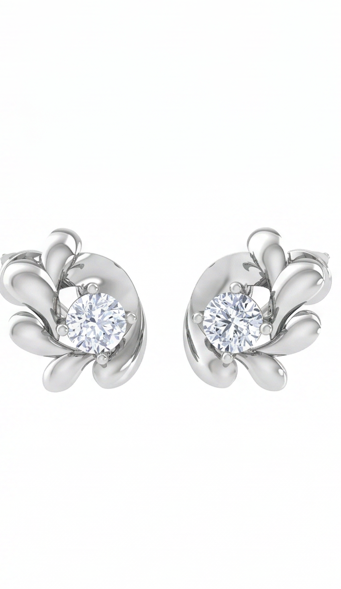 round brilliant diamond stud earrings for women | elegant stardust symphony setting