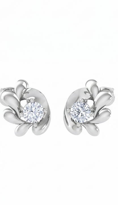 Round Brilliant Diamond Stud Earrings for Women | Elegant Stardust Symphony Setting