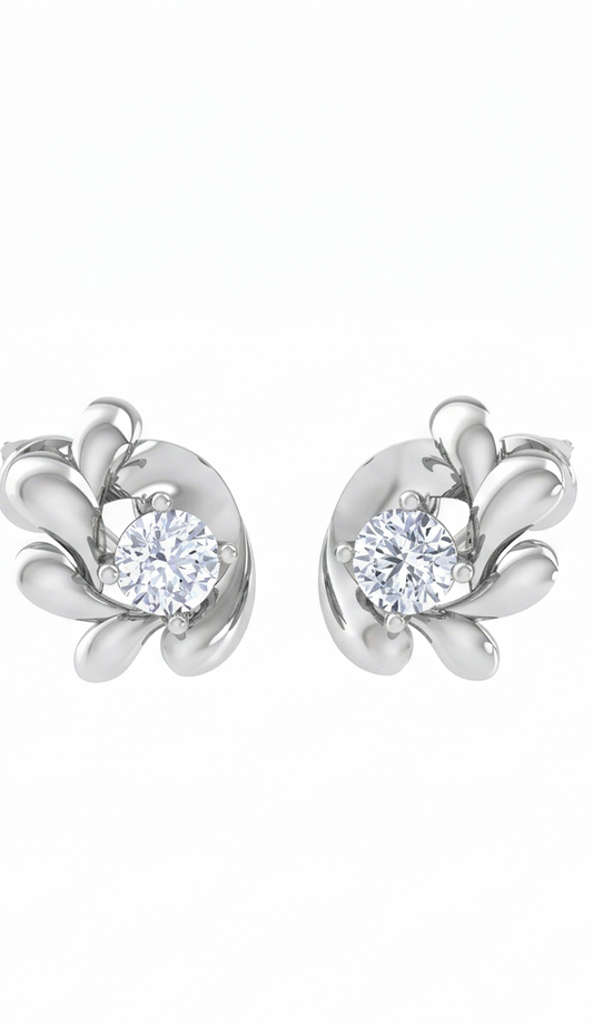 Round Brilliant Diamond Stud Earrings for Women | Elegant Stardust Symphony Setting