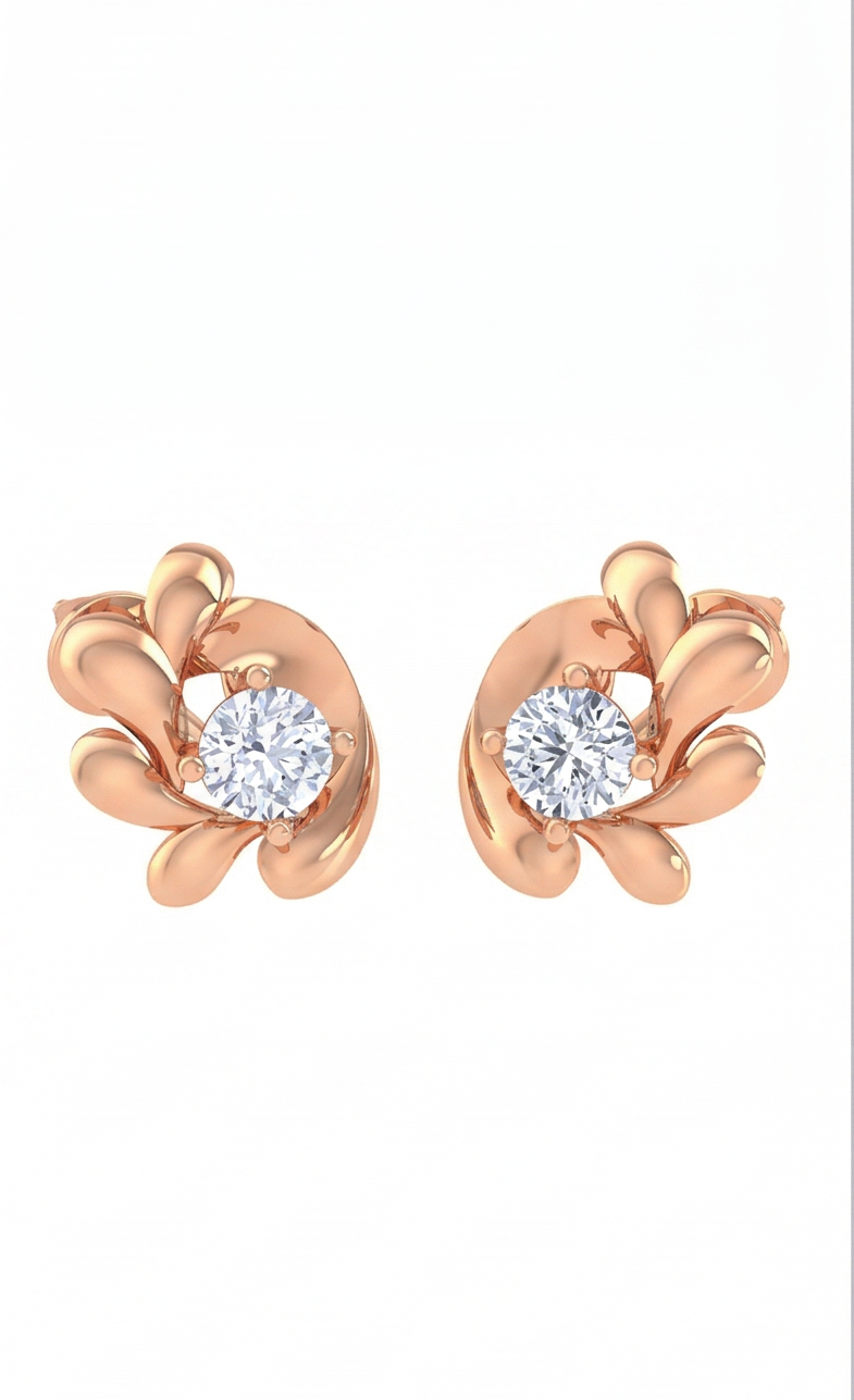 round brilliant diamond stud earrings for women | elegant stardust symphony setting