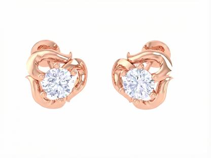 Round Brilliant Splendid Solitaire Diamond Stud Earrings | Timeless Elegant Women's Setting