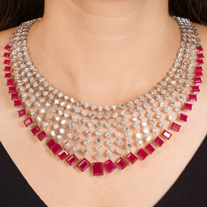 scarlet link diamond necklace set