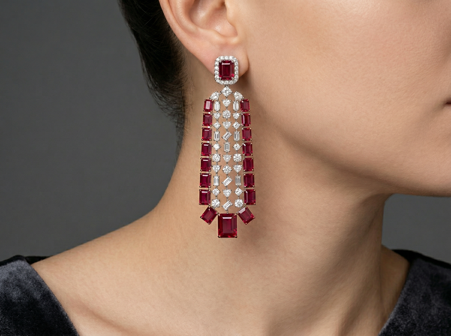 scarlet link diamond necklace set