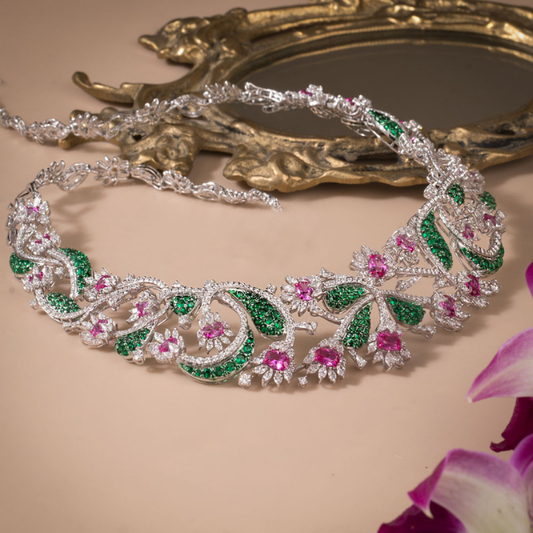 Blossom Vine Diamond Necklace Set