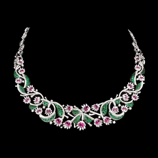 blossom vine diamond necklace set