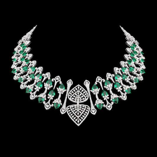 Emerald Lace Royale Diamond Necklace Set
