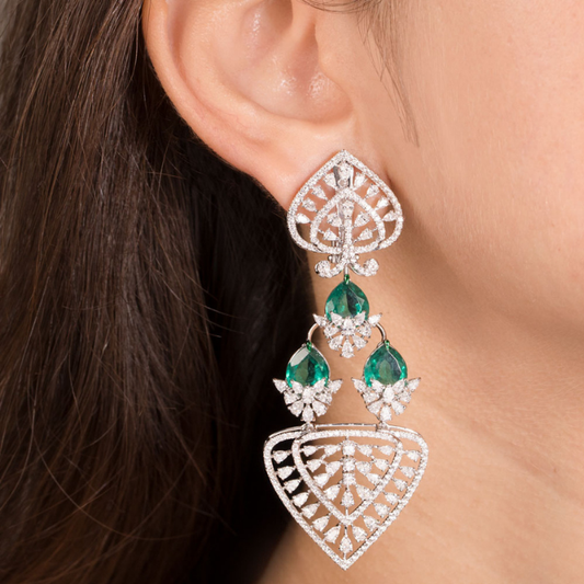 Emerald Lace Royale Diamond Necklace Set