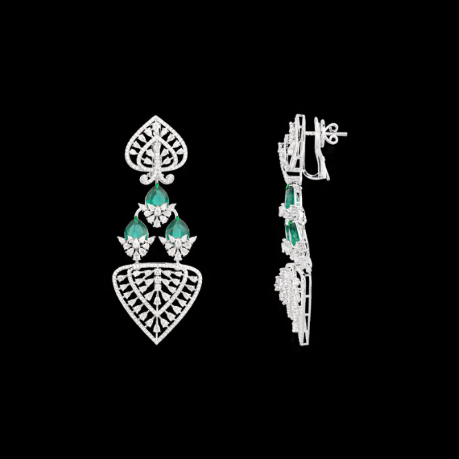 emerald lace royale diamond necklace set