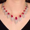 Crimson Petal Diamond Necklace Set