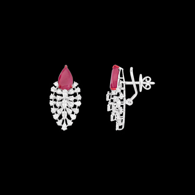 crimson petal diamond necklace set