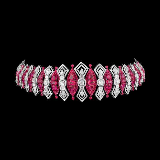 Radiant Geometry Diamond Choker Set