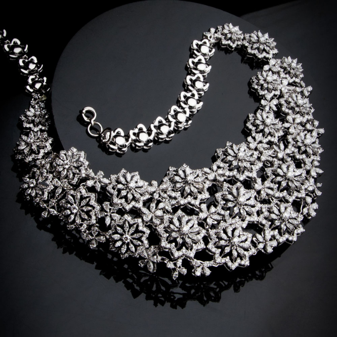 floral radiance diamond necklace set