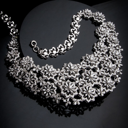 Floral Radiance Diamond Necklace Set