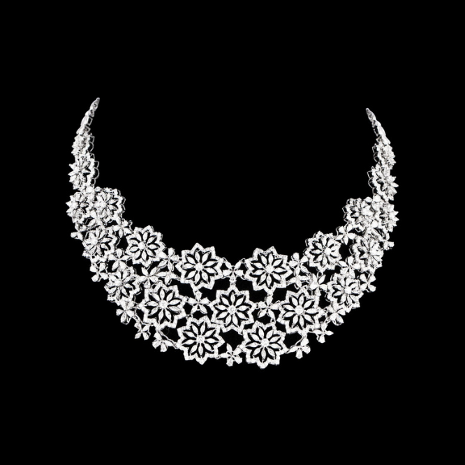 floral radiance diamond necklace set