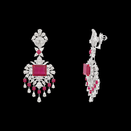 Scarlet Cascade Layered Diamond Necklace Set