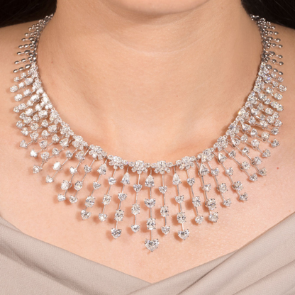 Celestial Fringe Diamond Necklace Set