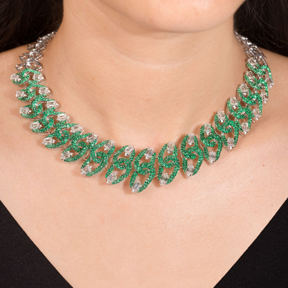 Verdant Leaf Diamond Necklace Set
