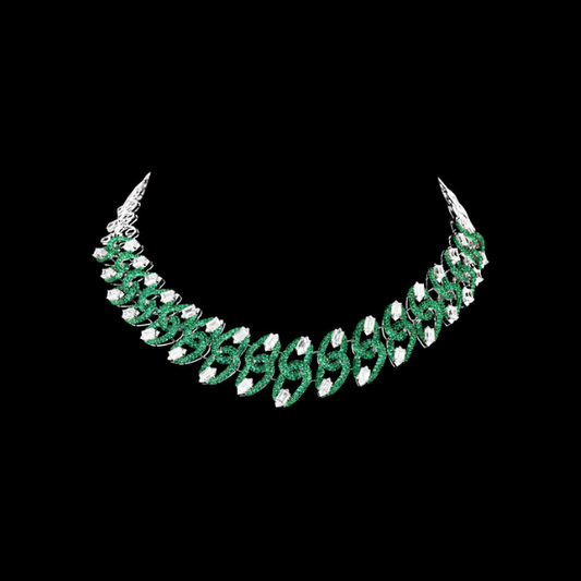 Verdant Leaf Diamond Necklace Set