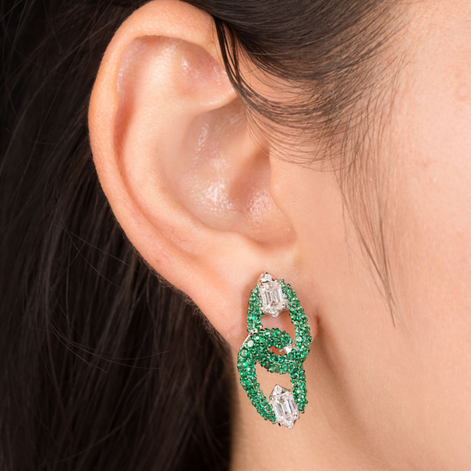 verdant leaf diamond necklace set