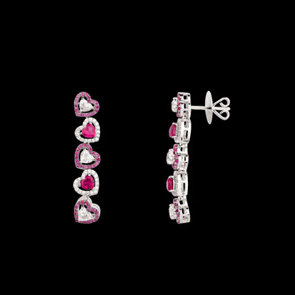 Blush Heart Cascade Diamond Necklace Set