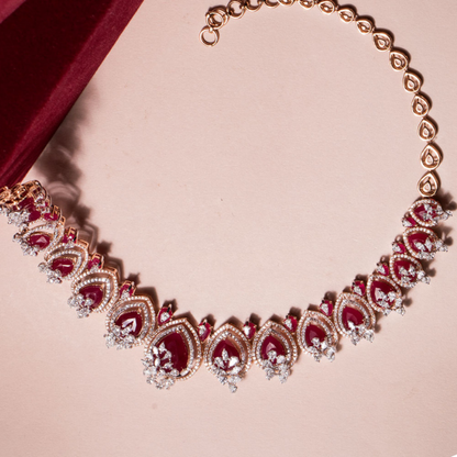 Crimson Royale Diamond Necklace Set