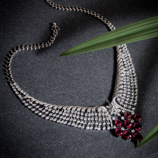 Crimson Net Luxe Diamond Necklace Set
