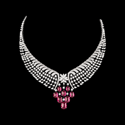 Crimson Net Luxe Diamond Necklace Set