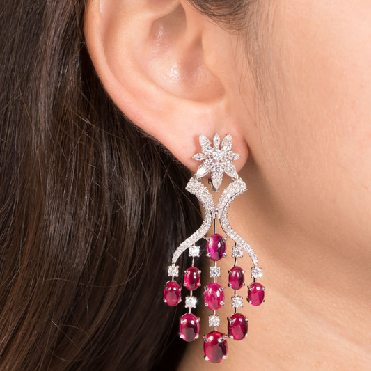 Crimson Net Luxe Diamond Necklace Set