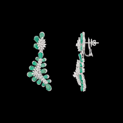 Emerald Vine Diamond Necklace Set