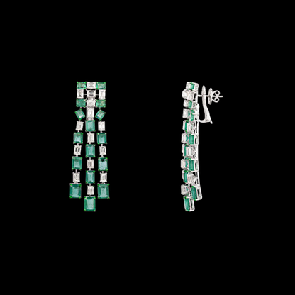 Emerald Grid Diamond Choker Set