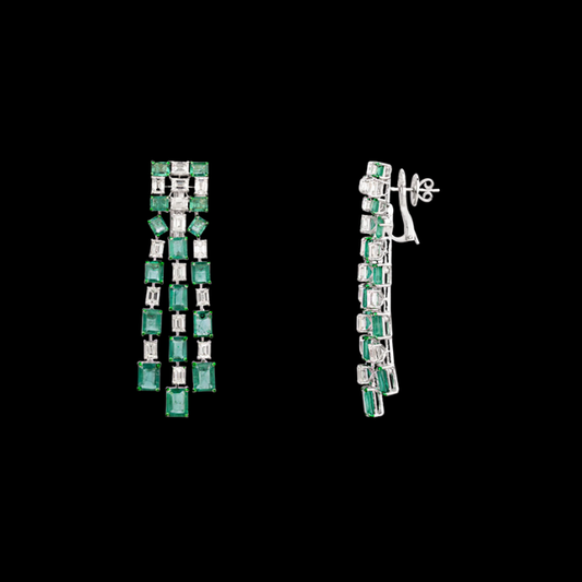 Emerald Grid Diamond Choker Set