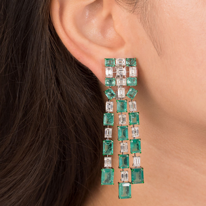 Emerald Grid Diamond Choker Set