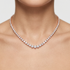 Round Diamond Tennis Necklace | Graduated Prong-Set Line Design