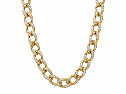 Diamond Oval Link Chain for Men | Pavé Diamond-Set Elongated Link Design